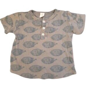 Kate Quinn Shirt 2t Puffer Fish Short Sleeve Organic Cotton 2 Toddler Green